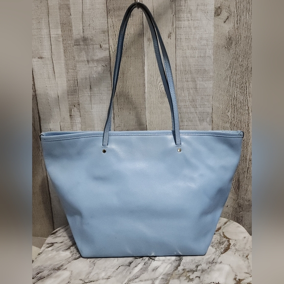 🌷Y2K Authentic Coach Street Zip Tote in Crossgrain Light Blue Leather🌸 - Picture 4 of 12